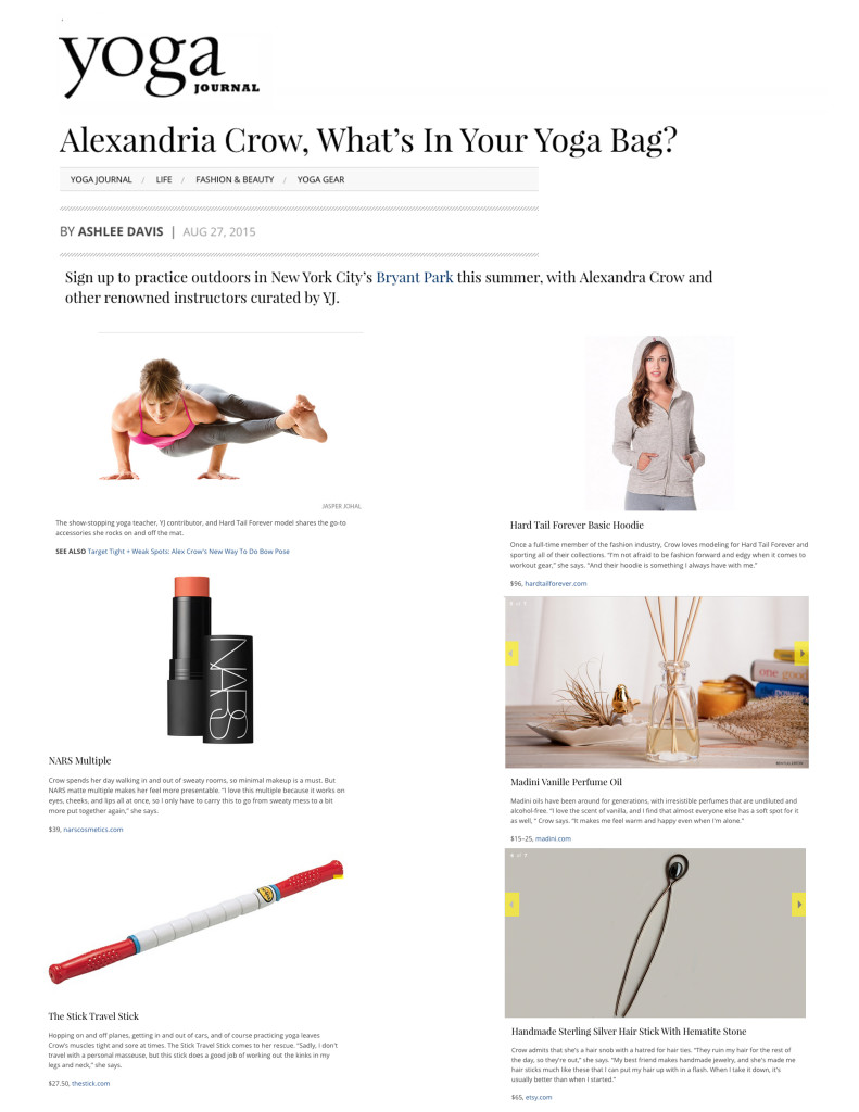 Alexandria Crow_Yoga Journal_what's in your yoga bag
